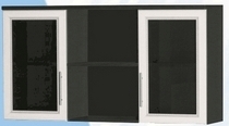 Антресоль большая с двумя стеклодверями ДЛЯ ГОСТИНОЙ АБС-2 Венге/Дуб выбеленный в Емельяново - emelyanovo.mebel54.com | фото
