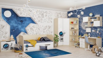Детская комната Санни (Белый/корпус Клен) в Емельяново - emelyanovo.mebel54.com | фото