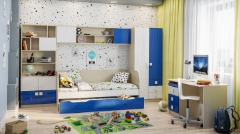 Детская комната Скай Люкс (Синий/Белый/корпус Клен) в Емельяново - emelyanovo.mebel54.com | фото