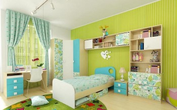 Детская комната Твит (Белый/Зеленый/корпус Клен) в Емельяново - emelyanovo.mebel54.com | фото
