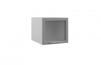 Гарда ГВПГС 500 шкаф верхний горизонтальный глубокий со стеклом высокий (Белый Эмалит/корпус Серый) в Емельяново - emelyanovo.mebel54.com | фото