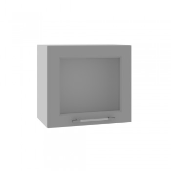 Гарда ВПГС 500 шкаф верхний горизонтальный со стеклом высокий (Белый Эмалит/корпус Серый) в Емельяново - emelyanovo.mebel54.com | фото