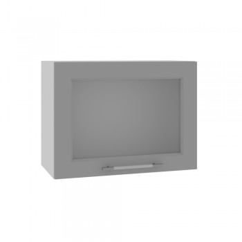 Гарда ВПГС 600 шкаф верхний горизонтальный со стеклом высокий (Белый Эмалит/корпус Серый) в Емельяново - emelyanovo.mebel54.com | фото