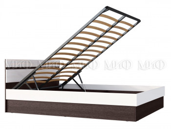 Ким кровать с подъемным механизмом 1,6 (Венге/белый глянец) в Емельяново - emelyanovo.mebel54.com | фото