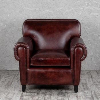 Кресло кожаное Элегант (Бордовый) в Емельяново - emelyanovo.mebel54.com | фото