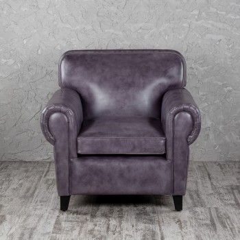 Кресло кожаное Элегант (Фиолетовый) в Емельяново - emelyanovo.mebel54.com | фото