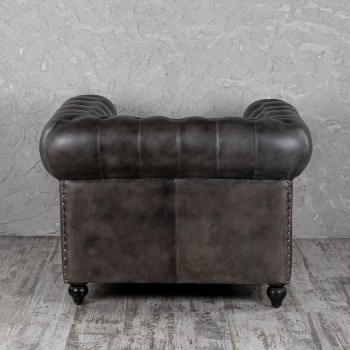 Кресло кожаное Лофт Честер (акация) в Емельяново - emelyanovo.mebel54.com | фото