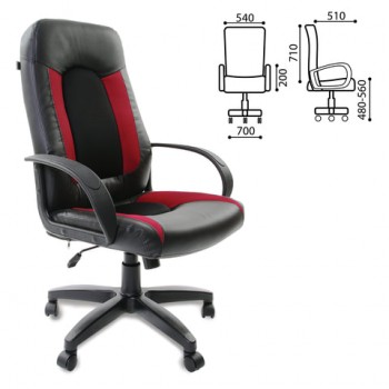 Кресло офисное BRABIX Strike EX-525 (черно-красный) в Емельяново - emelyanovo.mebel54.com | фото