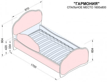 Кровать 160 Гармония 18 Бордовый (мягкий бортик) в Емельяново - emelyanovo.mebel54.com | фото