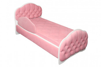 Кровать 160 Гармония 36 Светло-розовый (мягкий бортик) в Емельяново - emelyanovo.mebel54.com | фото