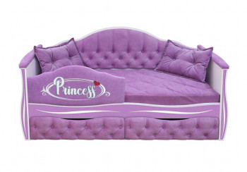 Кровать 160 серии Иллюзия 2 ящика 67 Светло-фиолетовый (подушки/мягкий бортик) в Емельяново - emelyanovo.mebel54.com | фото