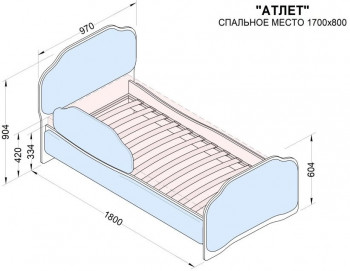 Кровать 170 Атлет 76 Зелёный (мягкий бортик) в Емельяново - emelyanovo.mebel54.com | фото