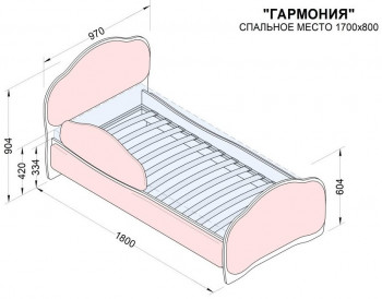 Кровать 170 Гармония 08 Шоколад (мягкий бортик) в Емельяново - emelyanovo.mebel54.com | фото