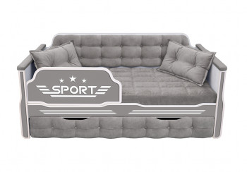 Кровать 170 серии Спорт 1 ящик 45 Серый (подушки) в Емельяново - emelyanovo.mebel54.com | фото