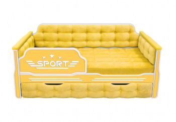 Кровать 170 серии Спорт 1 ящик 74 Жёлтый (мягкие боковые накладки) в Емельяново - emelyanovo.mebel54.com | фото