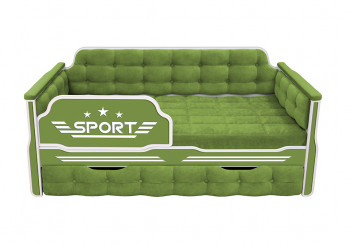 Кровать 170 серии Спорт 1 ящик 76 Зелёный (мягкие боковые накладки) в Емельяново - emelyanovo.mebel54.com | фото