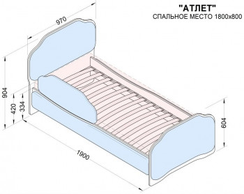 Кровать 180 Атлет 29 Синий (мягкий бортик) в Емельяново - emelyanovo.mebel54.com | фото