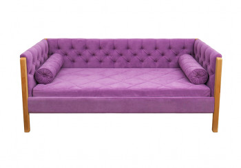Кровать 180 серии Леди  32 Фиолетовый (подушка валик) в Емельяново - emelyanovo.mebel54.com | фото