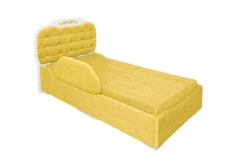 Кровать 190 Атлет Lux 74 Жёлтый (мягкий бортик) в Емельяново - emelyanovo.mebel54.com | фото