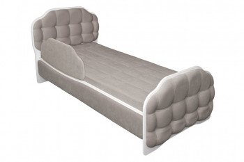 Кровать 190 Атлет Lux 96 Серый (мягкий бортик) в Емельяново - emelyanovo.mebel54.com | фото