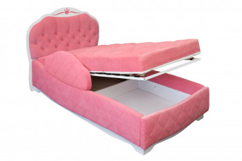 Кровать 190 Гармония Lux 36 Розовый (мягкий бортик) в Емельяново - emelyanovo.mebel54.com | фото