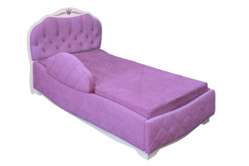 Кровать 190 Гармония Lux 67 Светло-фиолетовый (мягкий бортик) в Емельяново - emelyanovo.mebel54.com | фото