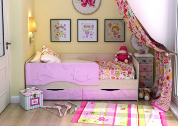 Кровать Алиса КР-812 1,6 Белфорд/Розовый металлик в Емельяново - emelyanovo.mebel54.com | фото