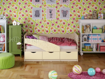 Кровать Бабочки 1,6м (Ваниль матовый) в Емельяново - emelyanovo.mebel54.com | фото