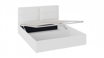 Кровать «Глосс» с мягкой обивкой и подъемным механизмом тип 1 (1400) (Белая) в Емельяново - emelyanovo.mebel54.com | фото