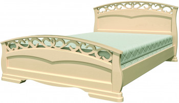 Кровать Грация-1 из массива сосны 1400*2000 Слоновая кость в Емельяново - emelyanovo.mebel54.com | фото
