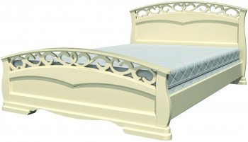 Кровать Грация-1 из массива сосны 1400*2000 Слоновая кость в Емельяново - emelyanovo.mebel54.com | фото
