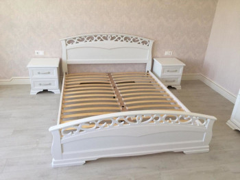 Кровать Грация-1 из массива сосны 900*2000 Белый античный в Емельяново - emelyanovo.mebel54.com | фото
