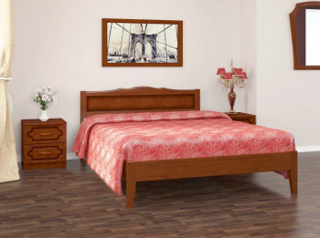 Кровать Карина-7 из массива сосны 1200*2000 Орех в Емельяново - emelyanovo.mebel54.com | фото