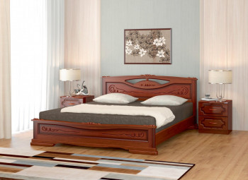 Кровать Карина-7 из массива сосны 1400*2000 Орех в Емельяново - emelyanovo.mebel54.com | фото