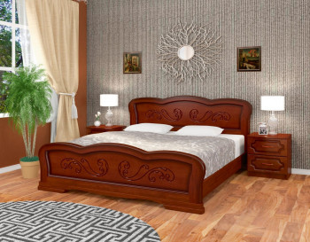 Кровать Карина-8 из массива сосны 1200*2000 Орех в Емельяново - emelyanovo.mebel54.com | фото