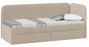 Кровать «Молли» с мягкой обивкой (900) тип 1 (Микровелюр Scandi Cream 03) в Емельяново - emelyanovo.mebel54.com | фото