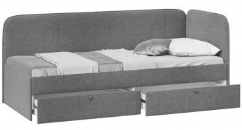 Кровать «Молли» с мягкой обивкой (900) тип 1 (Микровелюр Scandi Graphite 22) в Емельяново - emelyanovo.mebel54.com | фото