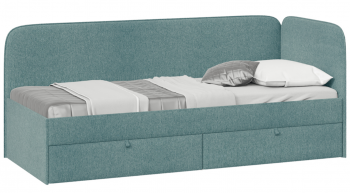 Кровать «Молли» с мягкой обивкой (900) тип 1 (Микровелюр Scandi Indigo 11) в Емельяново - emelyanovo.mebel54.com | фото