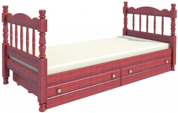 Кровать одинарная Аленка из массива сосны 800*1890 Орех в Емельяново - emelyanovo.mebel54.com | фото