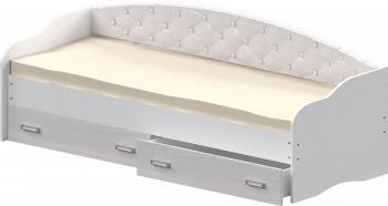 Кровать Софа-7 с мягкой спинкой (800х1900) Белый в Емельяново - emelyanovo.mebel54.com | фото