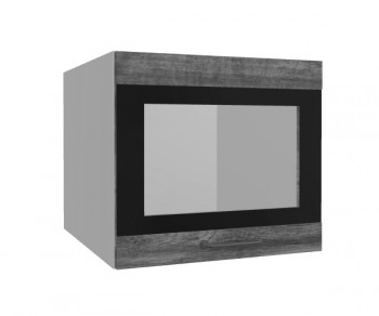 Лофт ВПГСФ 500 шкаф верхний горизонтальный со стеклом высокий с фотопечатью (Дуб бурый/корпус Серый) в Емельяново - emelyanovo.mebel54.com | фото