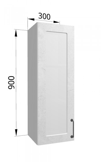 Лофт ВПС 300 шкаф верхний со стеклом высокий (Штукатурка белая/корпус Серый) в Емельяново - emelyanovo.mebel54.com | фото