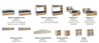 Лючия кровать 0,9 белый/ателье светлое в Емельяново - emelyanovo.mebel54.com | фото