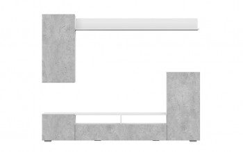 Мебель для гостиной МГС 4 (Белый/Цемент светлый) в Емельяново - emelyanovo.mebel54.com | фото