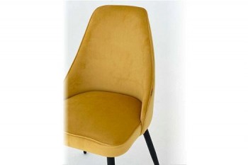 Набор стульев Милан 2 шт (желтый велюр/белый) в Емельяново - emelyanovo.mebel54.com | фото