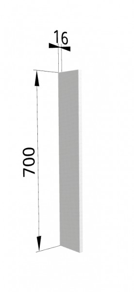 Панель торцевая (для шкафа верхнего торцевого высотой 700 мм) ПТ 400 Мелисса (Белый скин) в Емельяново - emelyanovo.mebel54.com | фото