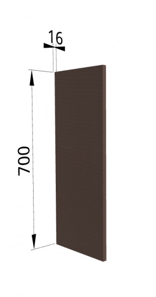 Панель торцевая П Квадро (для шкафа верхнего) Шоколад кожа в Емельяново - emelyanovo.mebel54.com | фото