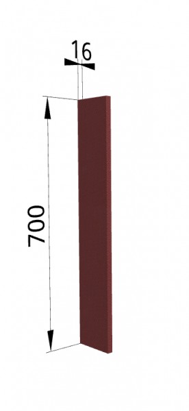 Панель торцевая ПТ 400 Квадро (для шкафа торцевого верхнего) Красная кожа в Емельяново - emelyanovo.mebel54.com | фото