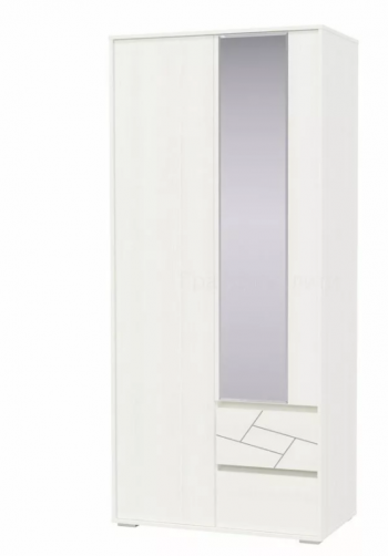 Шкаф 2-х дверный с ящиками Аделина 1000 Рамух белый в Емельяново - emelyanovo.mebel54.com | фото