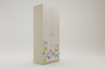 Шкаф 2-х створчатый с ящиками Флёр (Белый/корпус Клен) в Емельяново - emelyanovo.mebel54.com | фото